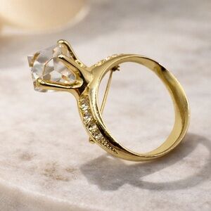 Vintage AJC Oversized Engagement Ring Brooch